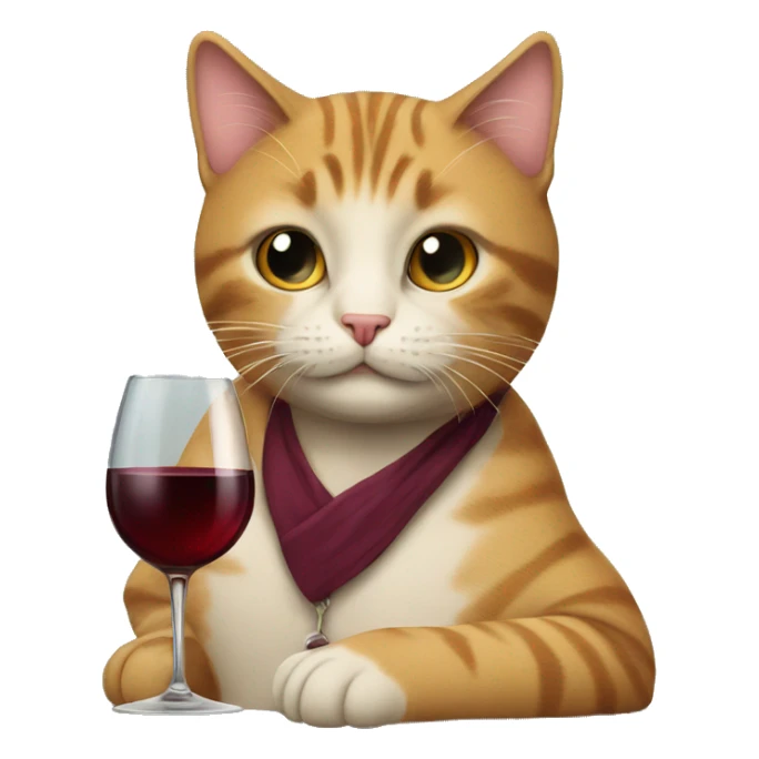 Cat with a glass of wine sticker