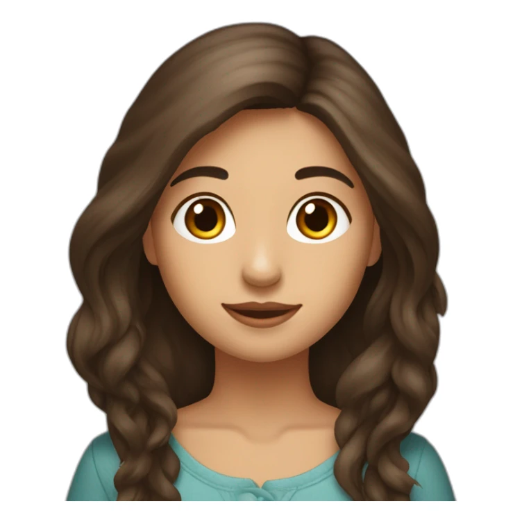 Une fille brune aux cheveux détachés avec loutre sticker