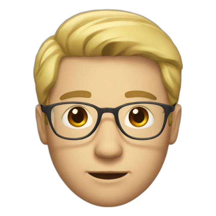 white man with glass sticker