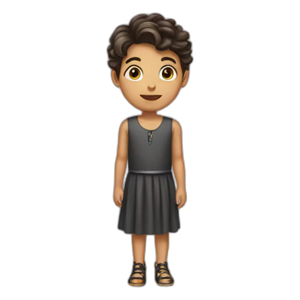 a boy in a dress sticker