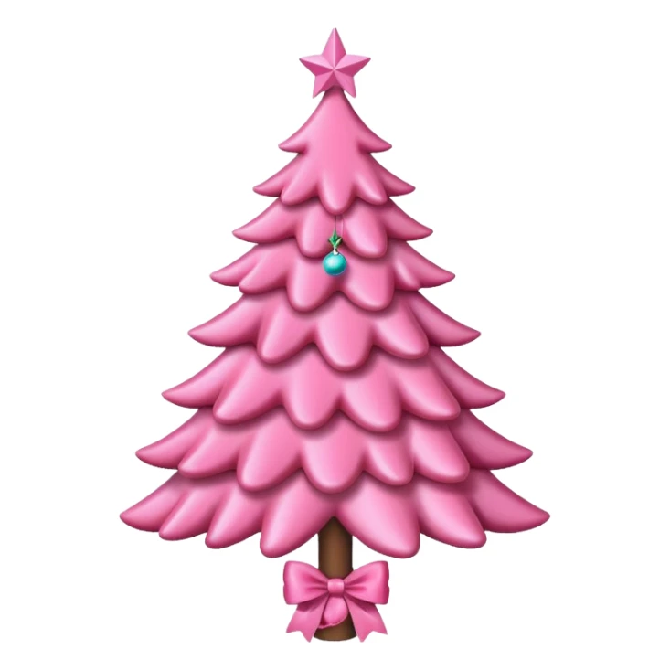 pink christmas tree with pink bow and pink ornaments sticker