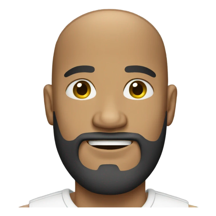 bald man with facial hair sticker