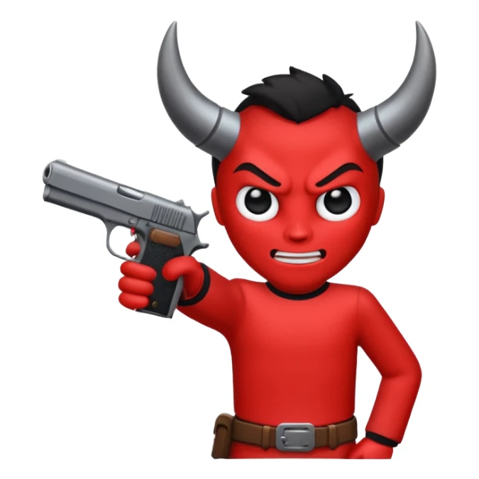 Un 👹 con una pistola en la mano  sticker