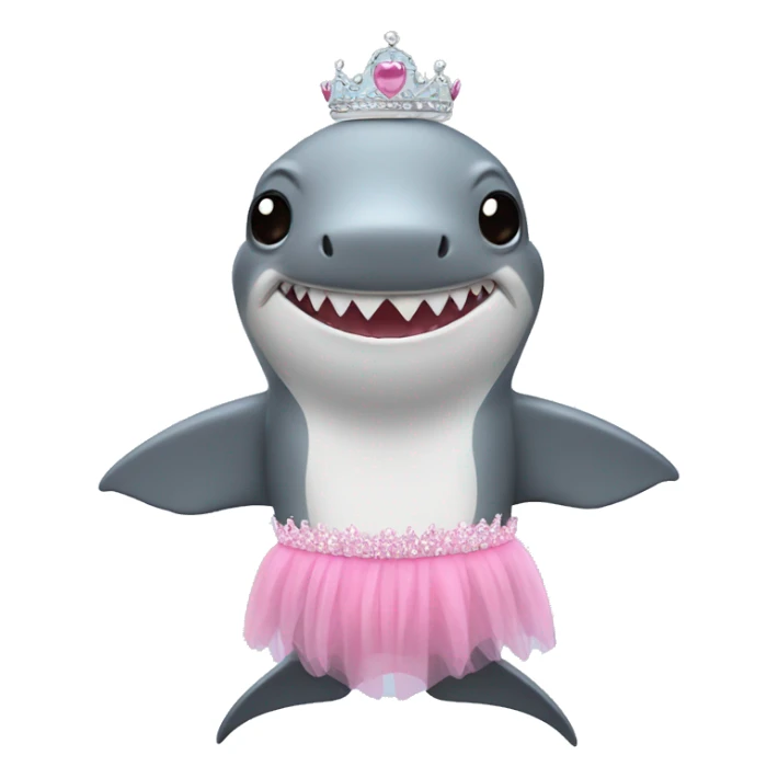 Shark with a pink tutu and tiara  sticker