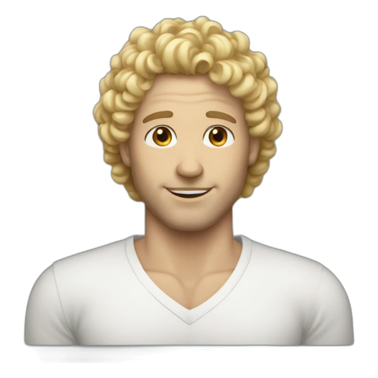 white skin curly hair blonde man sticker