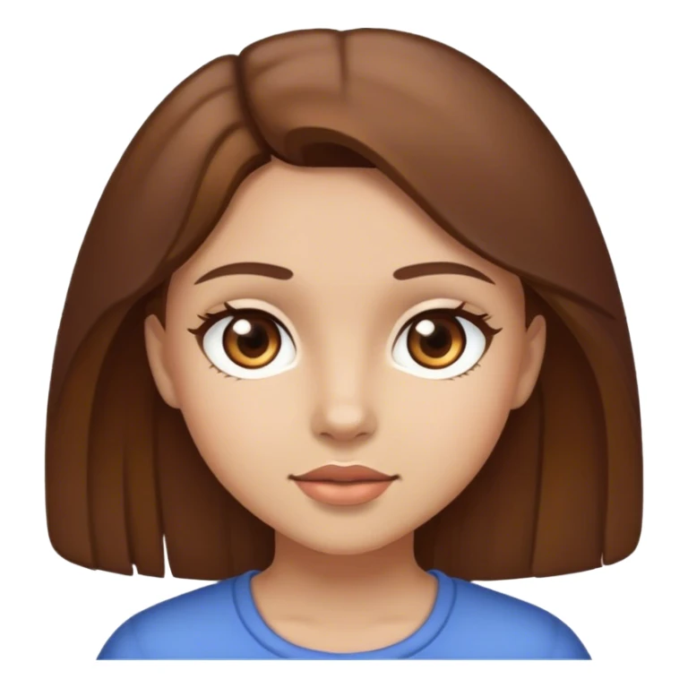 Girl with brown hair and brown eyes sticker