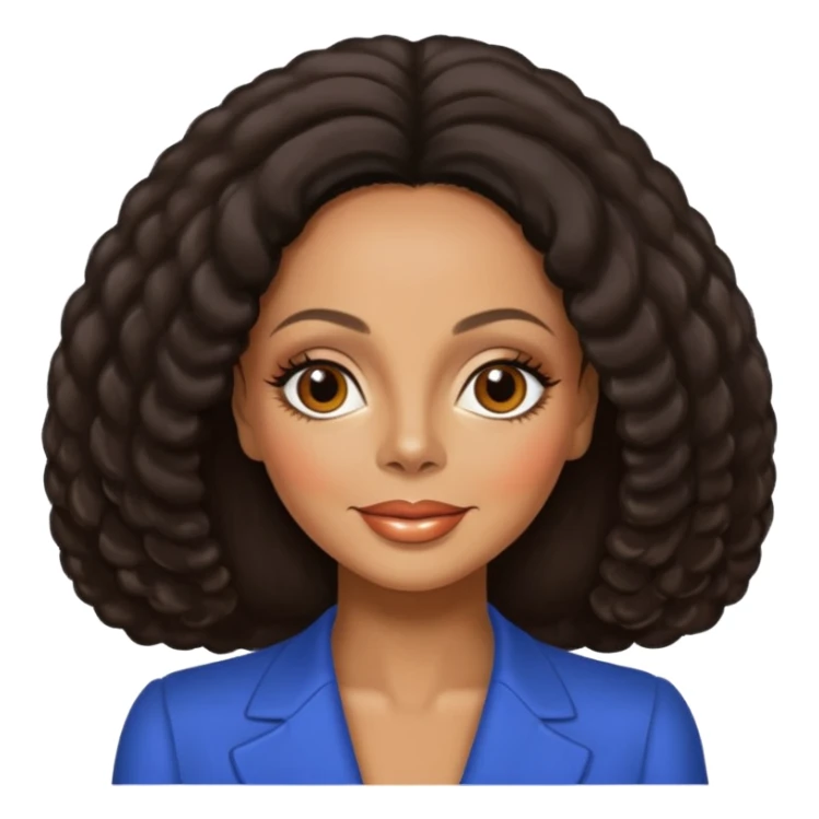 Diana Ross with dark brown hair sticker