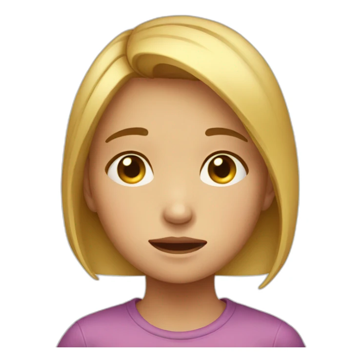 young girl is crying with a tear on face sticker