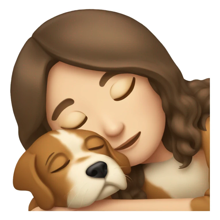 Ba sleeping brown haired white girl with a dog  sticker