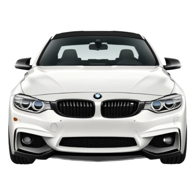 2016 white bmw 4 series with a black splitter and a small black fin  sticker
