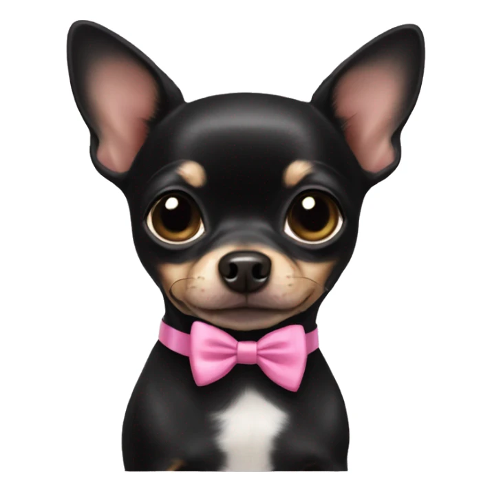black chihuahua with a pink bow tie sticker