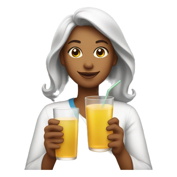 Proud mother with drink apple juice sticker