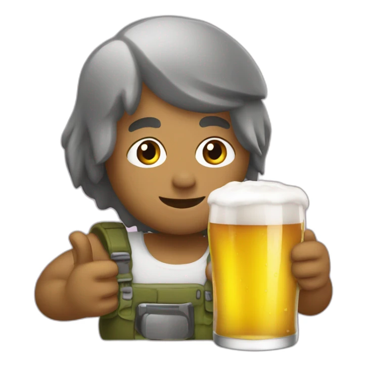 Pelon bebiendo cerveza sticker