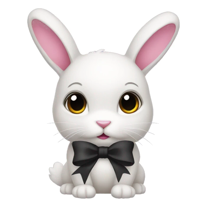 Female purple rabbit with a black bow sticker
