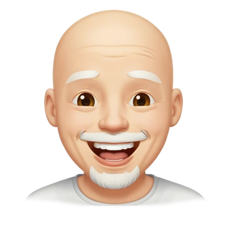 Bald man with white goatee , laughing with tears sticker