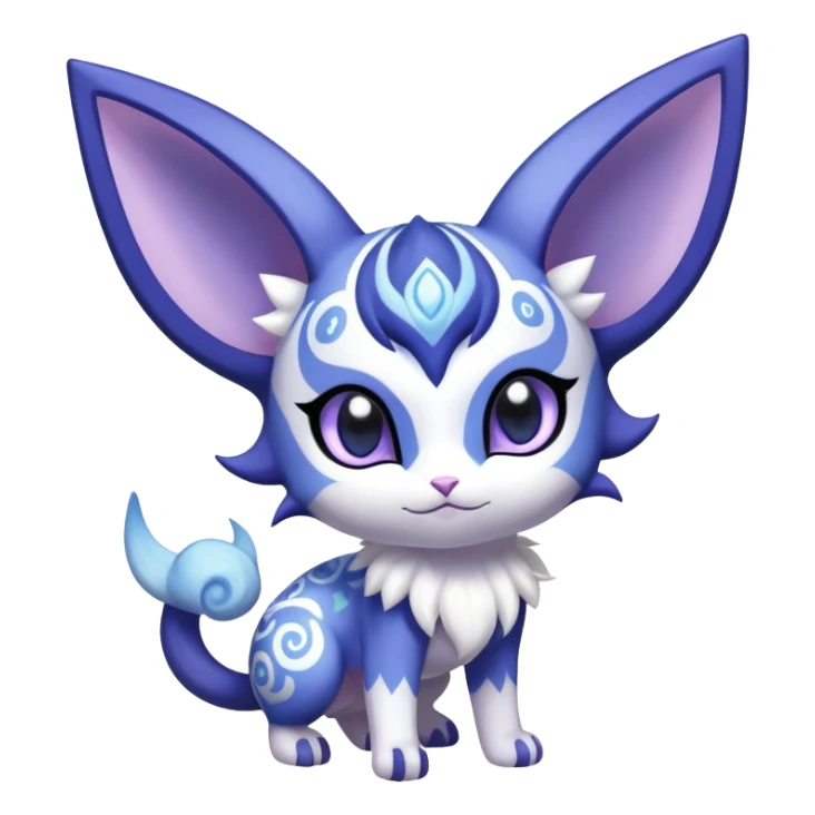 Shiny Exotic Cute Adorable Majestic Espeon-Meowstic-Hybrid-Creature with pattern-markings sticker