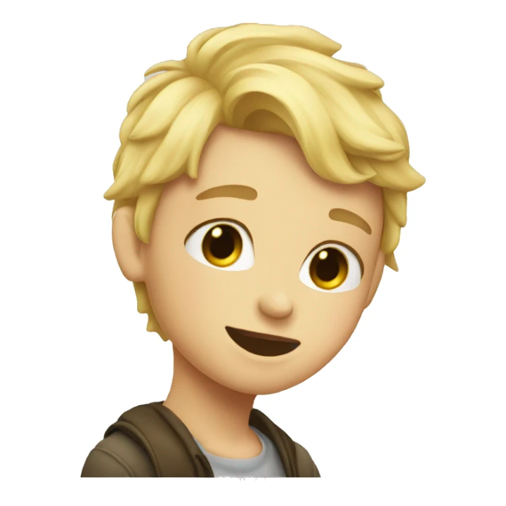 A blonde boy and girl blonde kiss sticker