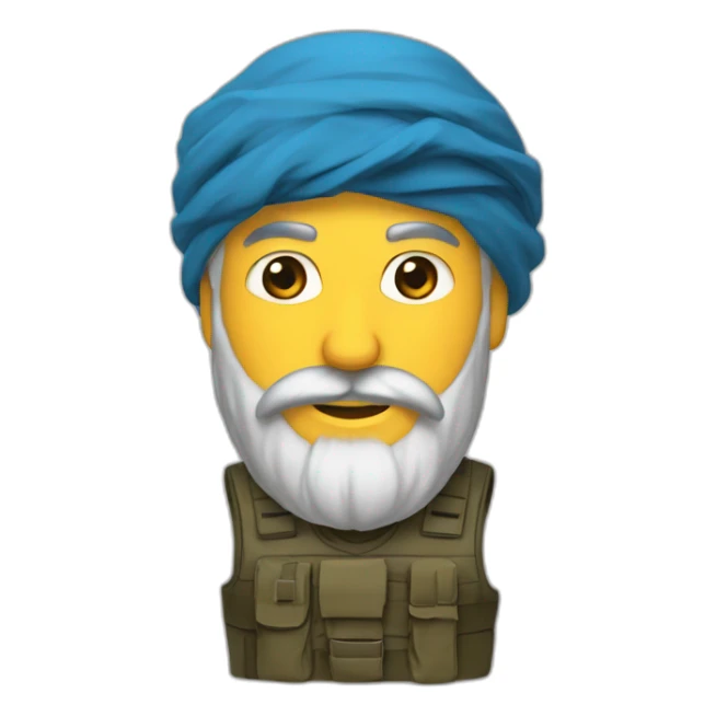 Un musulman barbu avec une arme sticker