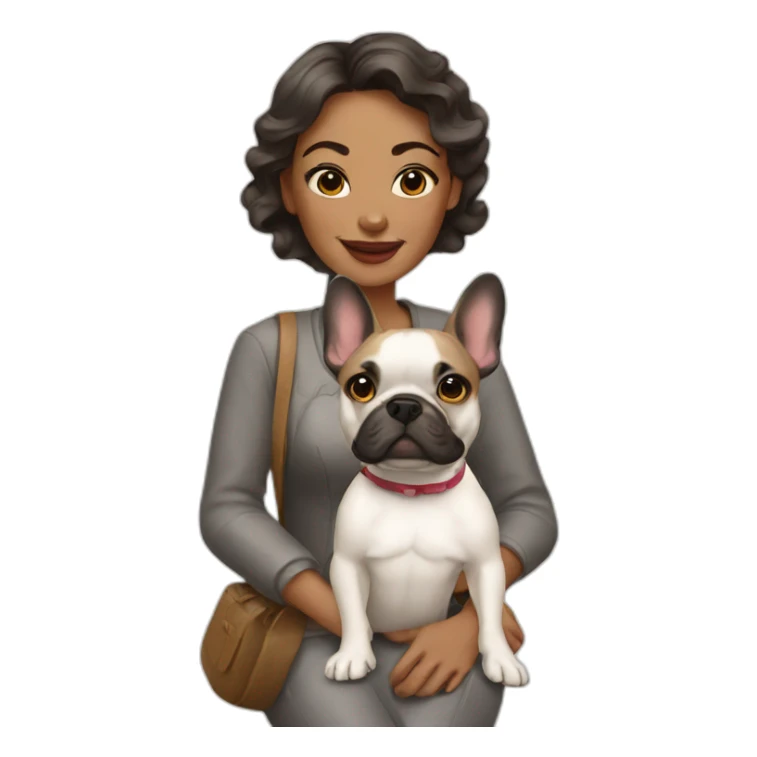 Lady with French Bulldog sticker