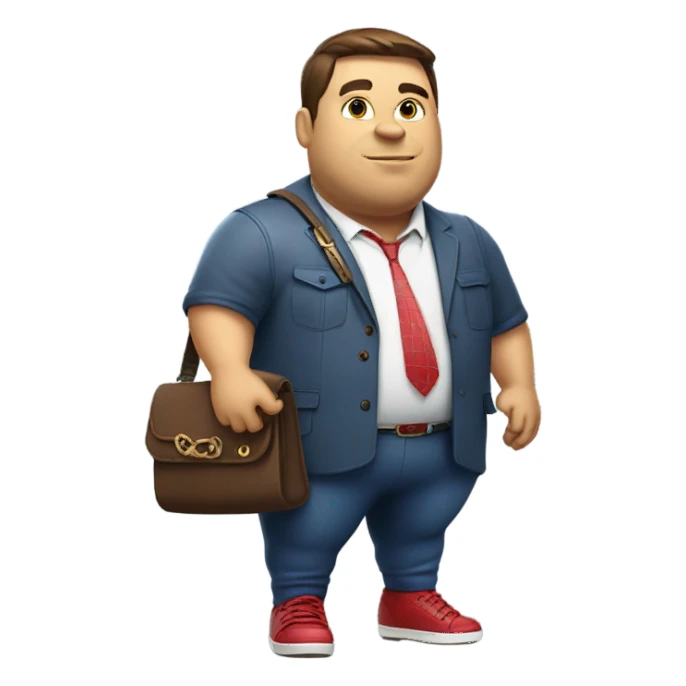 Fat spider man wearing high heels and carrying a purse  sticker