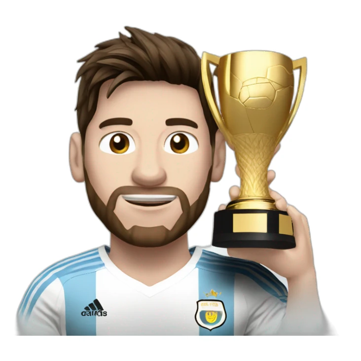 messi con la camiseta de argentina y la copa sticker