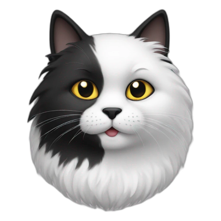 A black cat with white fur on its chest sticker