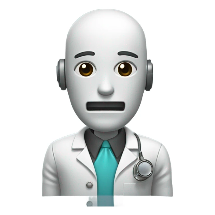 It has a half-robot appearance and a half-doctor appearance. sticker