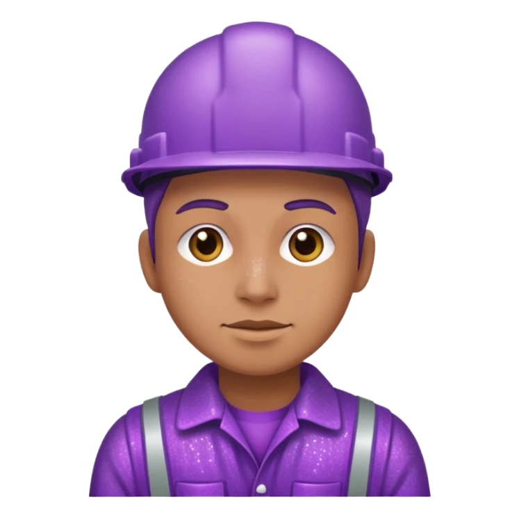 industrial worker wearing purple glittery clothes sticker
