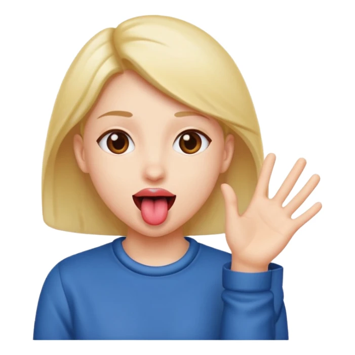 face with tongue out and hands to the side, playful expression emoji sticker