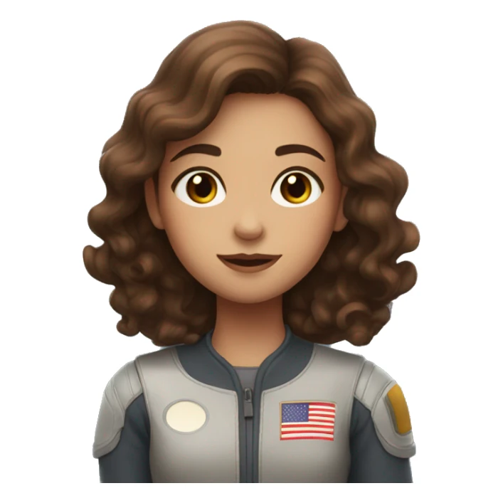  A girl with brown hair in love with space and stars  sticker