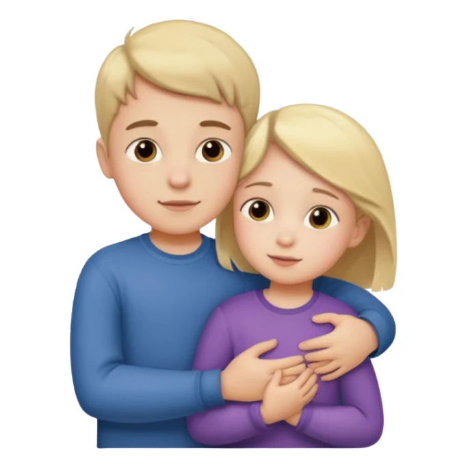 Boy and small girl hug bro sis  sticker