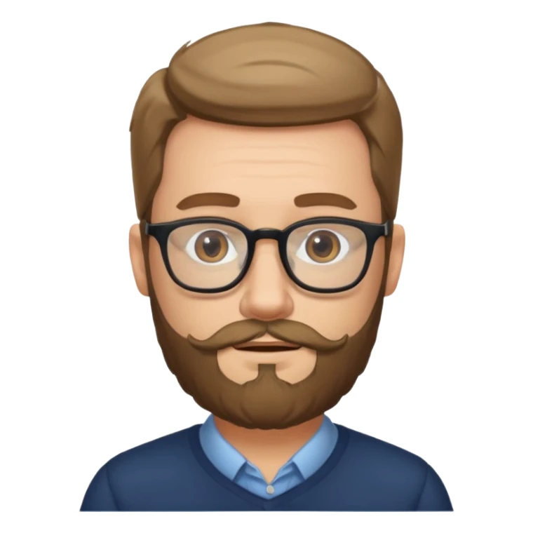 glasses man with beard sticker