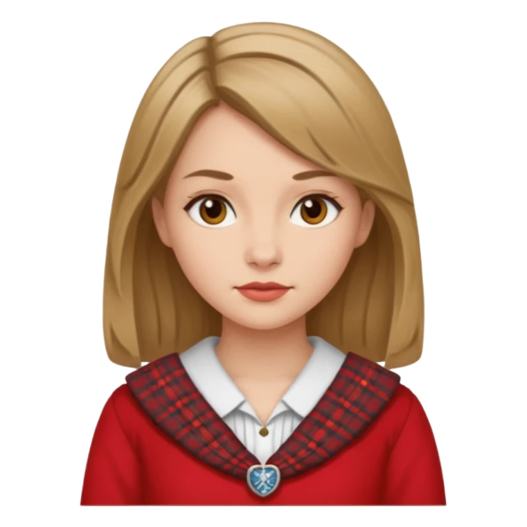 female with scottish red attire and dark blonde hair sticker