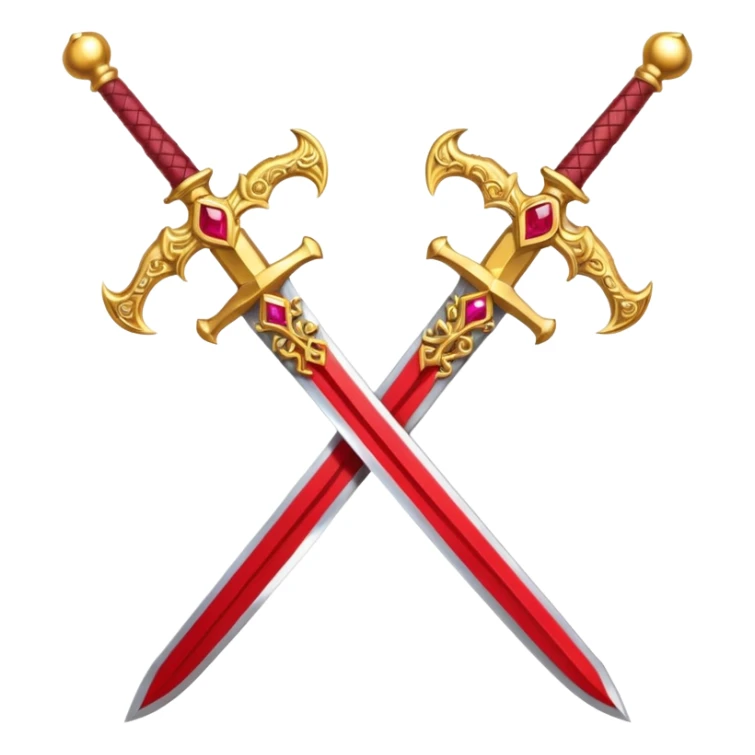Two golden fiery royal crossed swords sticker