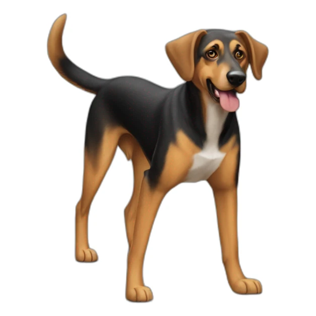 coonhound and German shepherd mix dog walking sticker