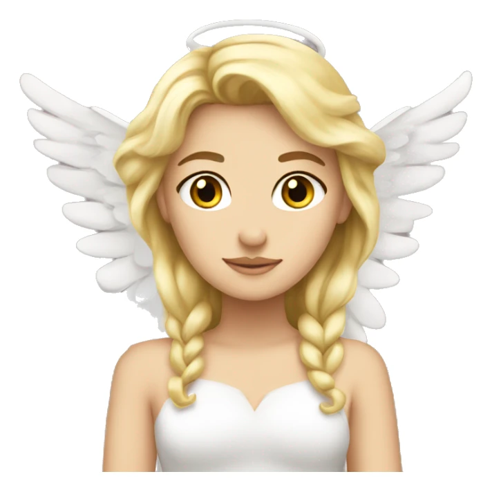 Caucasion, blonde princess with angel wings sticker
