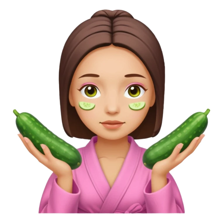 🧖‍♀️this with cucumber on her eyes at a spa and a pink robe sticker