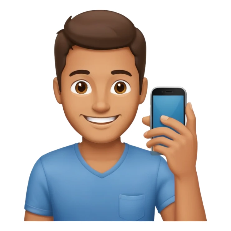 casual guy with phone sticker