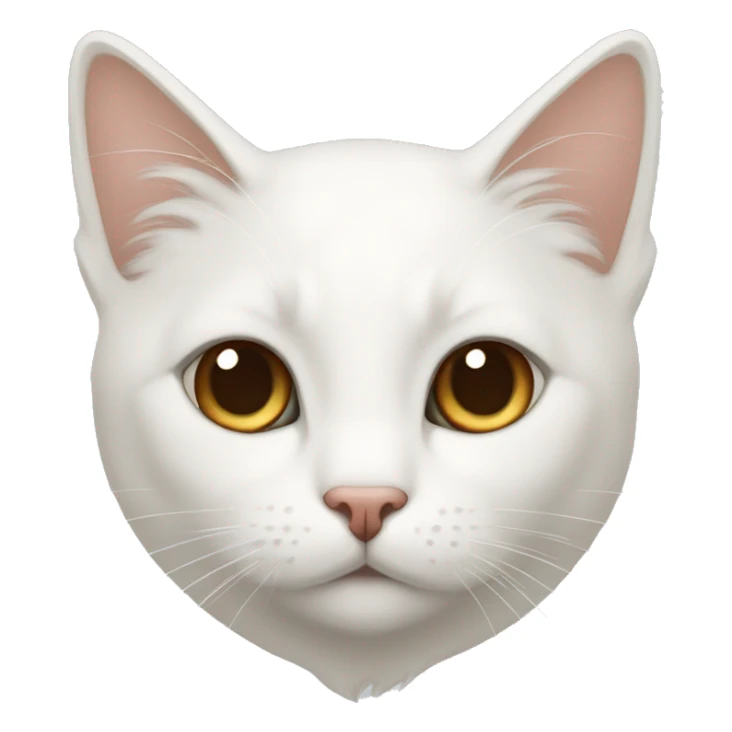 A pure and beautiful white cat has clearly distinguishable brown spots on its head sticker