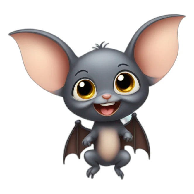 baby bat making a goofy face sticker
