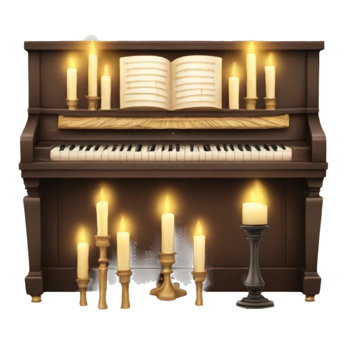 vintage piano with candles on top sticker