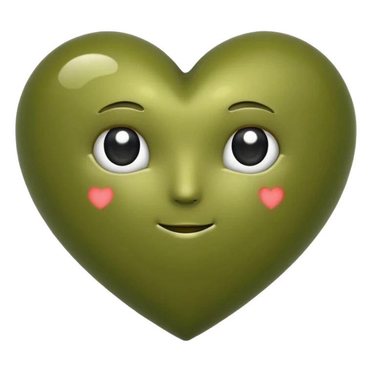 olive green heart emoji sticker