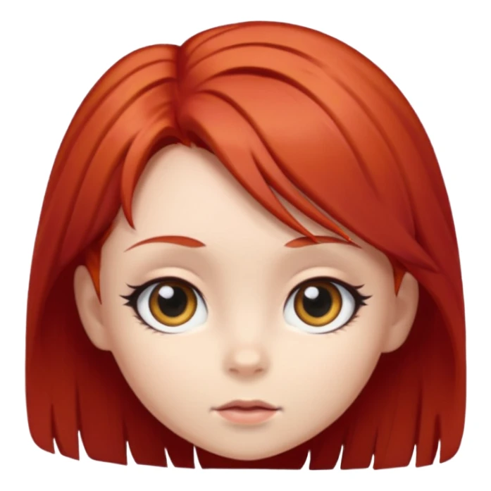 female chibi with red hair sticker