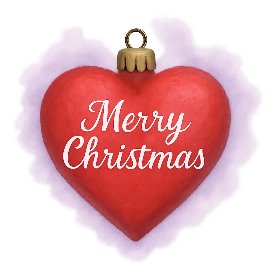 christmas heart with a delicate lavender mist  , remove background sticker