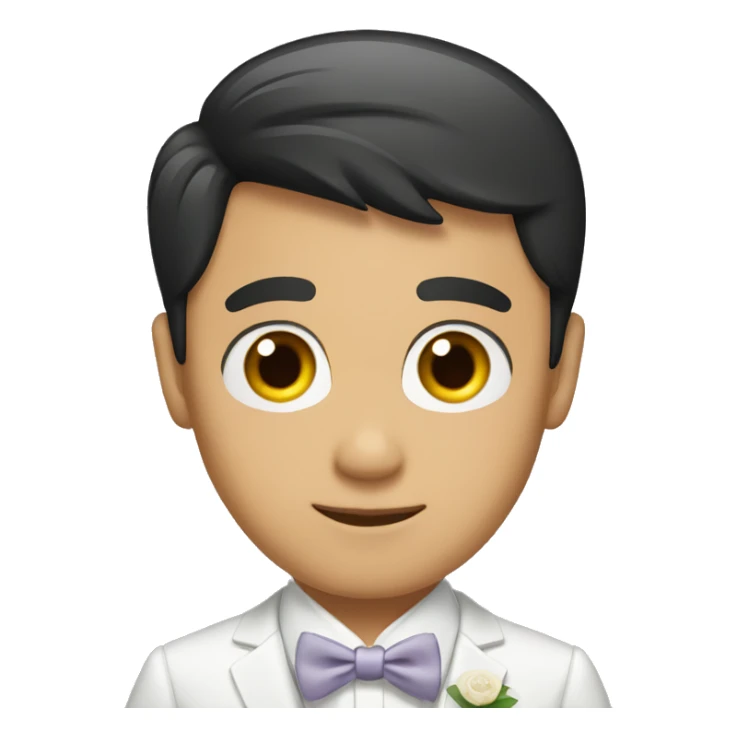 asian groom with big eyes and  sticker