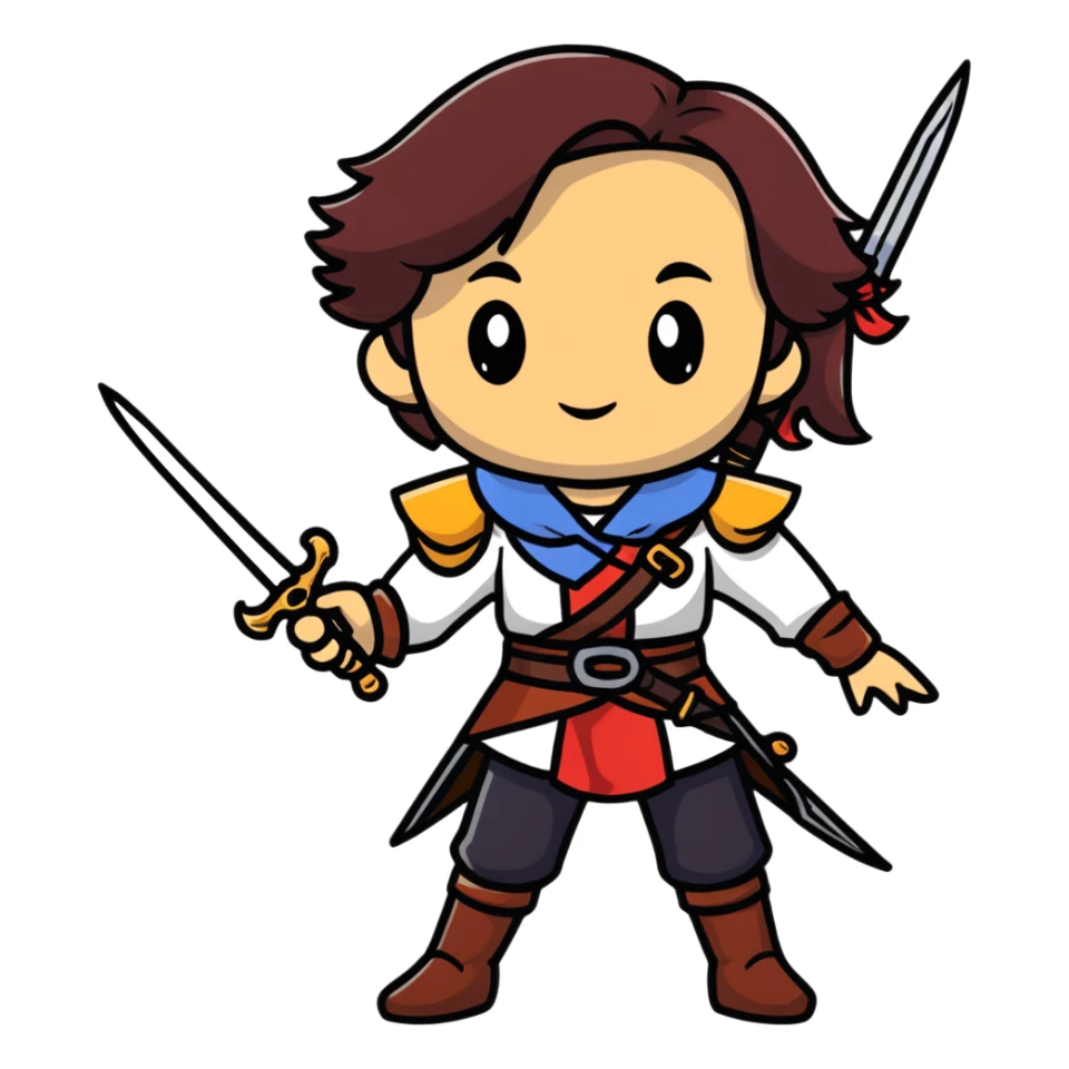 Leliana from Dragon Age as a bard with daggers sticker