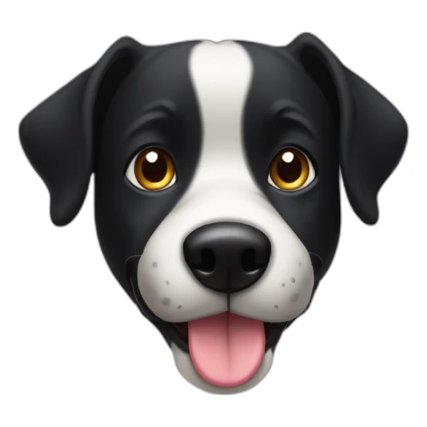 black dog sitting with tongue out sticker