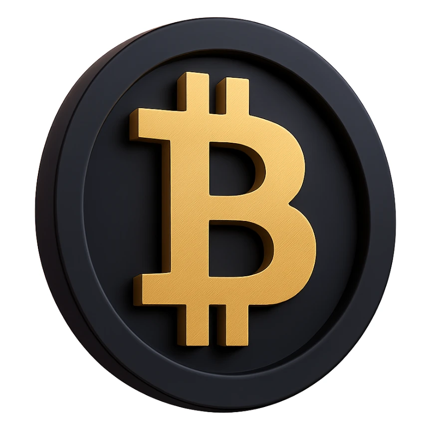 bitcoin,  warm palette in yellow, orange, purple, violet gradient tones, dark solid bg sticker