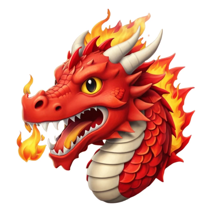 a red wales dragon with fire out its mouth sticker