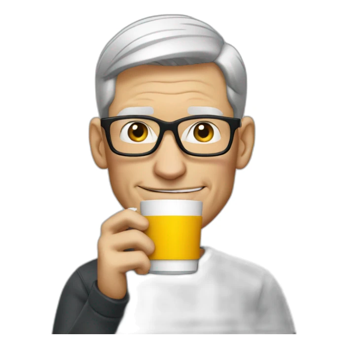 Tim cook drinking one cup of starubuck sticker